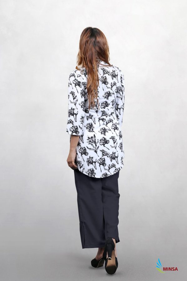 Long Sleeve Front Button Top Shirt with Pant - Image 2