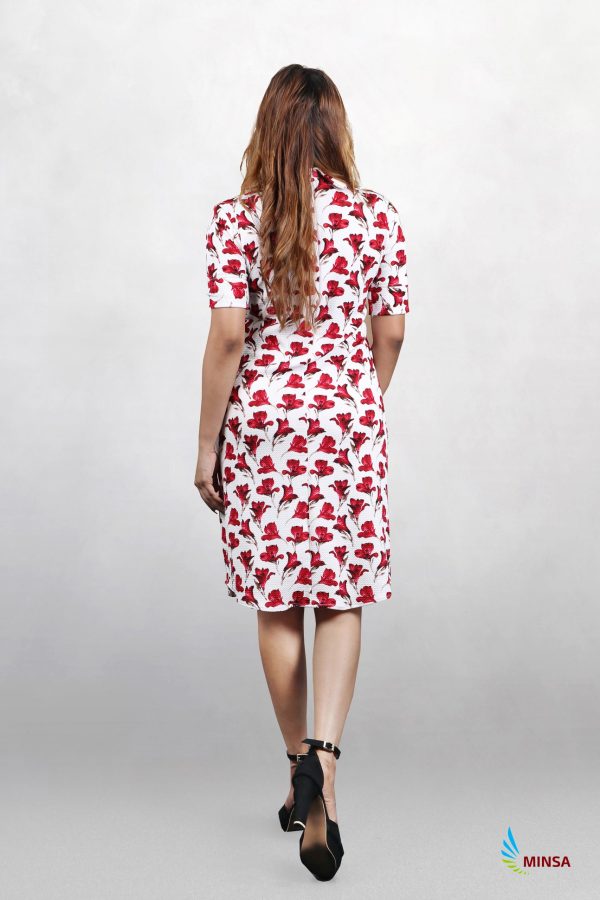 Floral Flutter Sleeve Flared Dress - Image 3