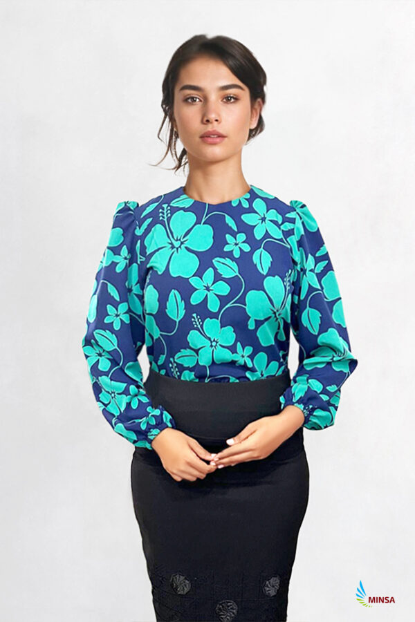 Long Sleeve High Neck Office Top