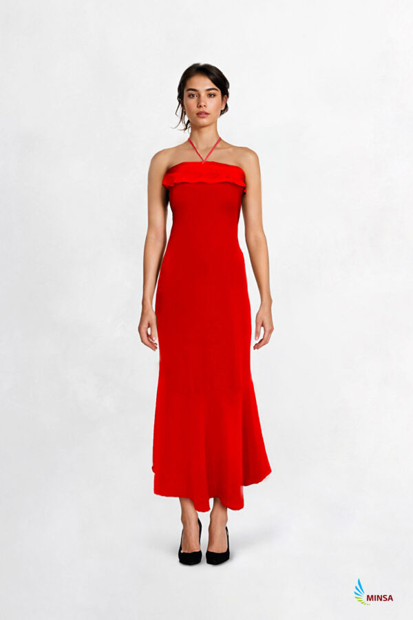 Bright Red Backless Party Dress