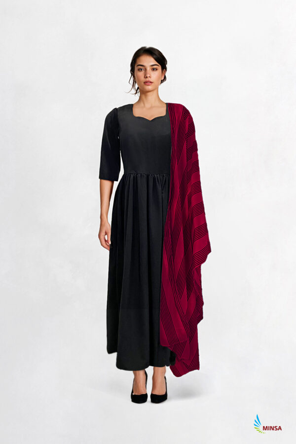 Black Party Dress With Shawl