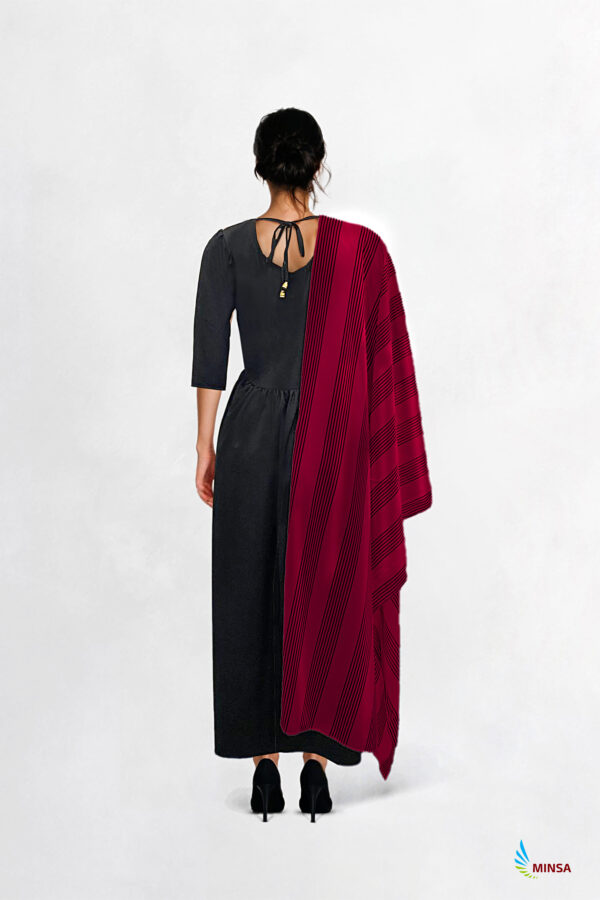 Black Party Dress With Shawl - Image 2