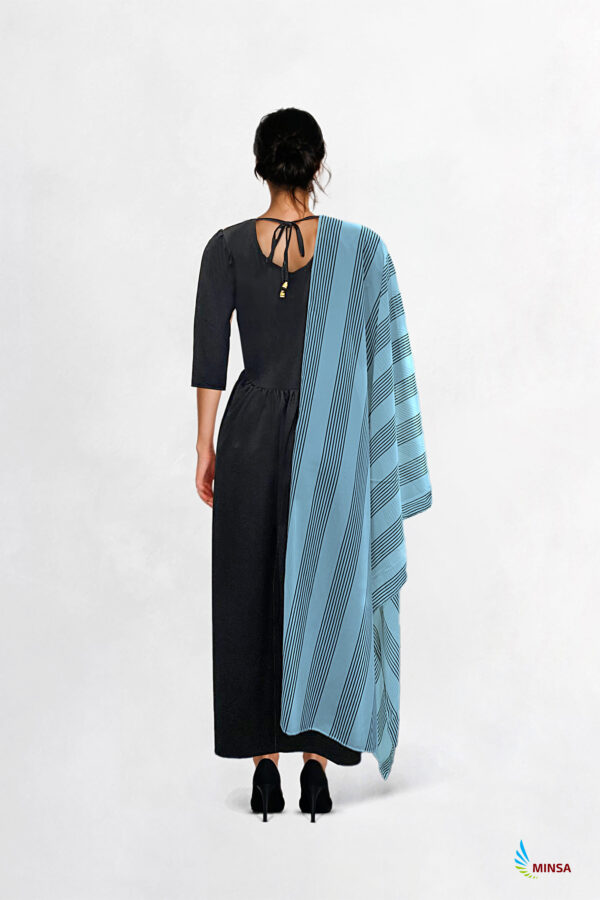 Black Party Dress With Shawl - Image 4