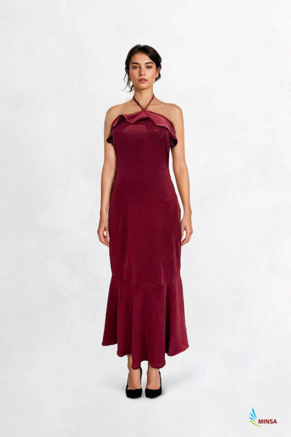 Bright Dark Red Backless Party Dress