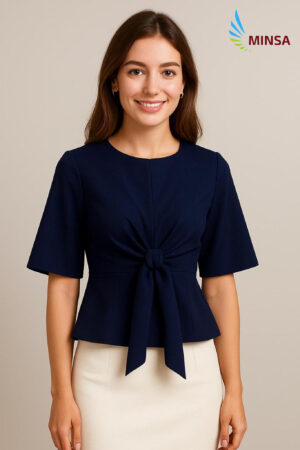 Blue tie-up Top Blouse