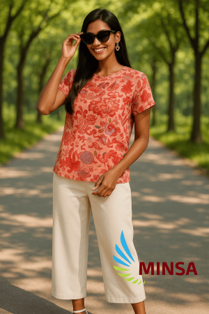 Sunset Bloom: Floral Touch Blouse