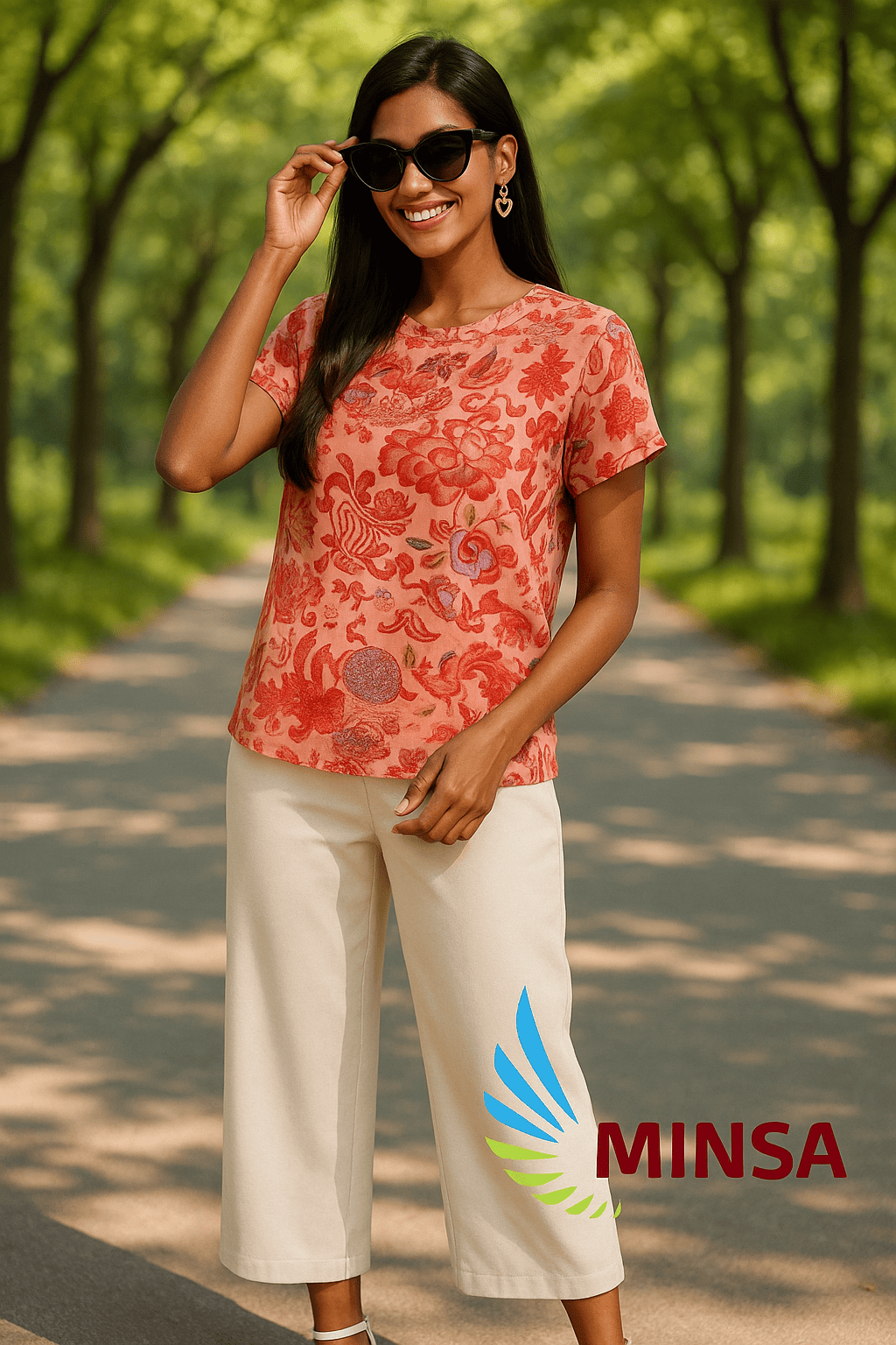 Sunset Bloom: Floral Touch Blouse